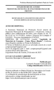 Leia mais sobre o artigo Aviso de Dispensa de Licitação