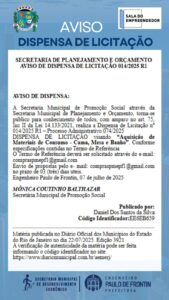 Leia mais sobre o artigo Aviso de Dispensa de Licitação