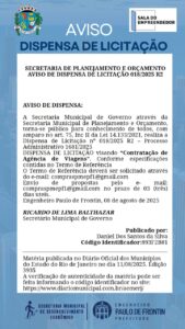 Leia mais sobre o artigo Aviso de Dispensa de Licitação