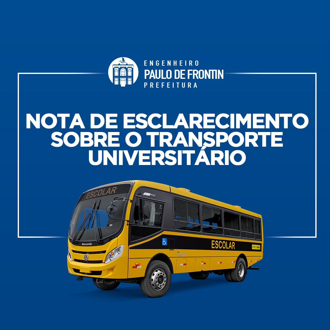 Nota de esclarecimento sobre o transporte universitário.