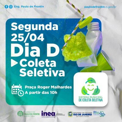 Sistema de Coleta Seletiva no município será iniciado na próxima segunda-feira(25) com o evento “Dia D”.