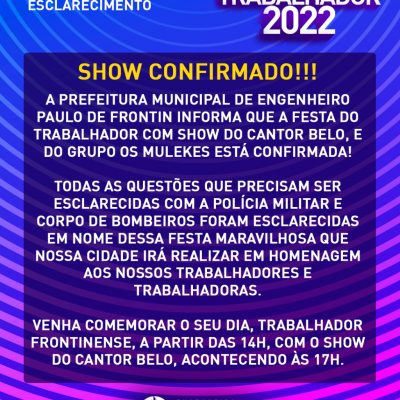 Show do Belo confirmado.