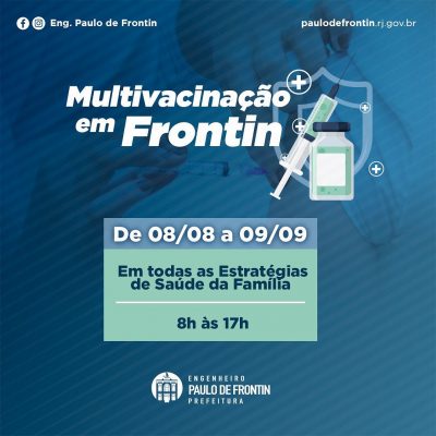 Multivacinação: campanha para atualização da caderneta de vacina de crianças e adolescentes começa no município de Engº Paulo de Frontin.