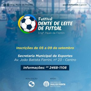 Leia mais sobre o artigo Estão abertas as inscrições para o Festival Dente de Leite de Futsal; confira mais informações.